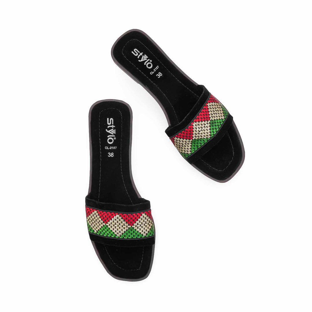 Black Casual Slipper For Women CL2187