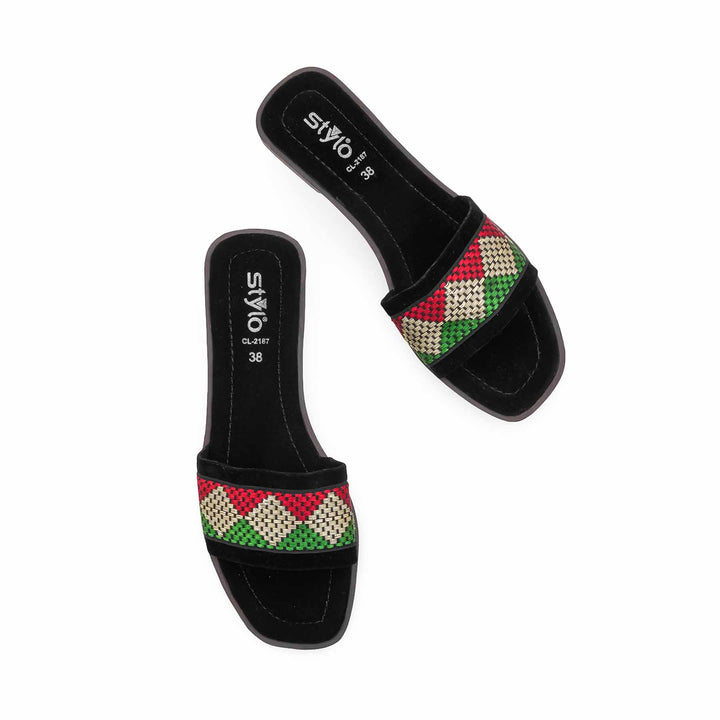 Black Casual Slipper For Women CL2187