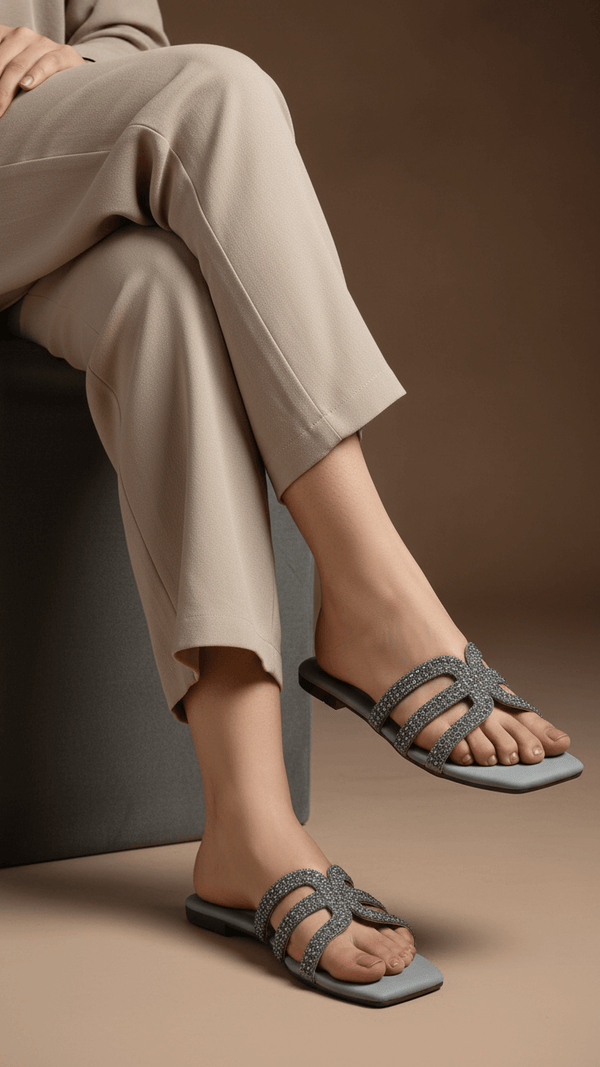 Grey Casual Chappal For Ladies CL2194