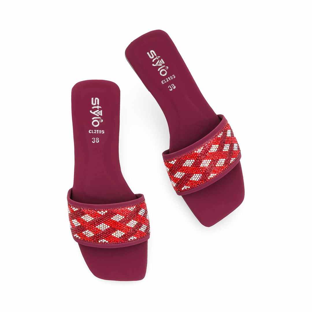 Maroon Casual Slipper For Women CL2195