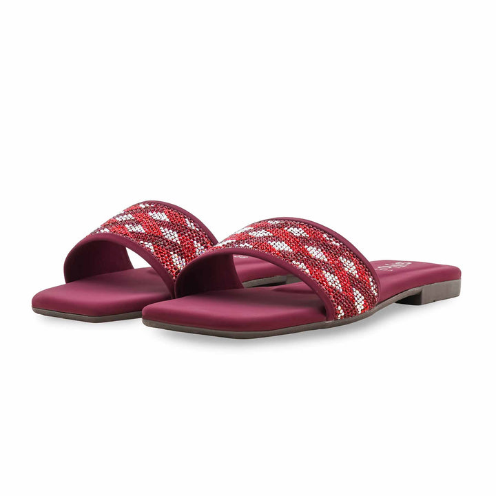 Maroon Casual Slipper For Women CL2195