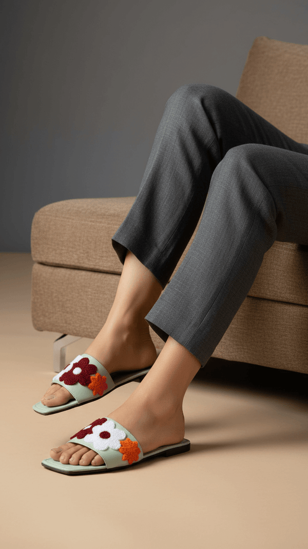 Green Casual Slipper For Women CL2200