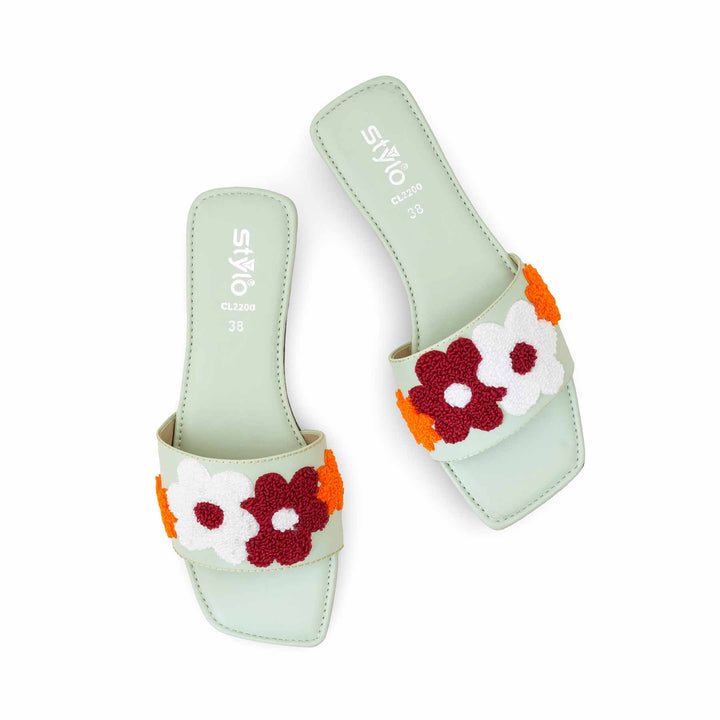 Green Casual Slipper For Women CL2200