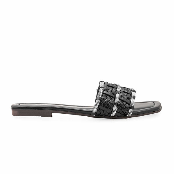 Black Casual Chappal For Ladies CL2201