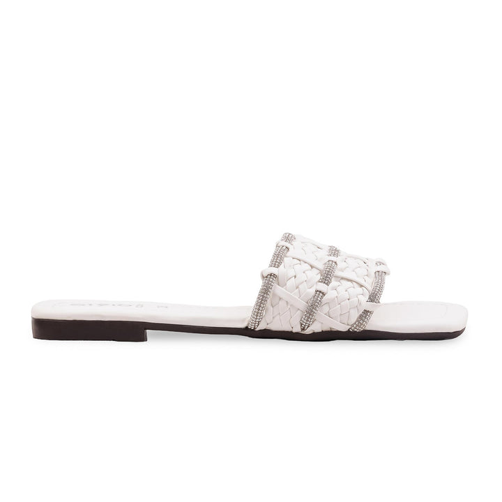 White Casual Slipper For Women CL2201