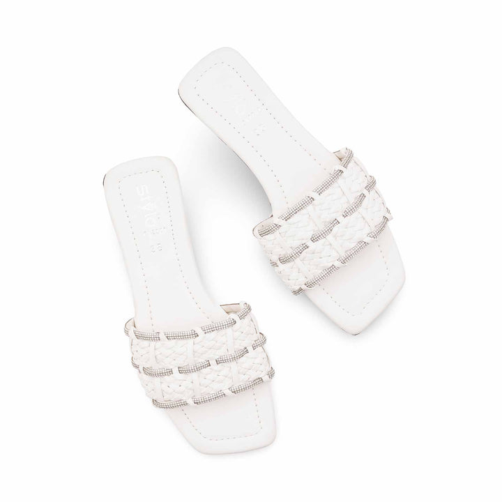 White Casual Slipper For Women CL2201