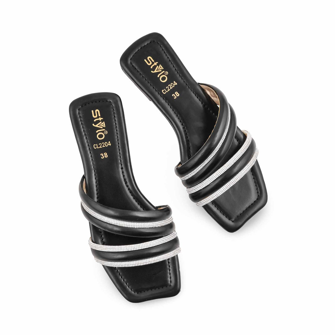 Black Casual Slipper For Women CL2204