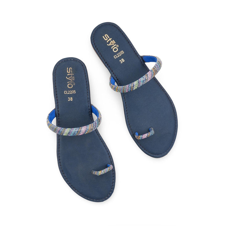 Navy Casual Chappal For Ladies CL2205