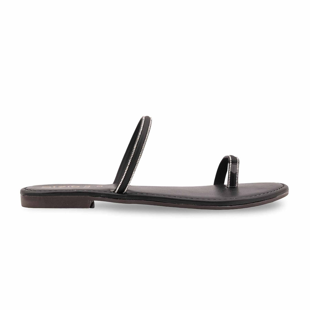 Black Casual Chappal For Ladies CL2210