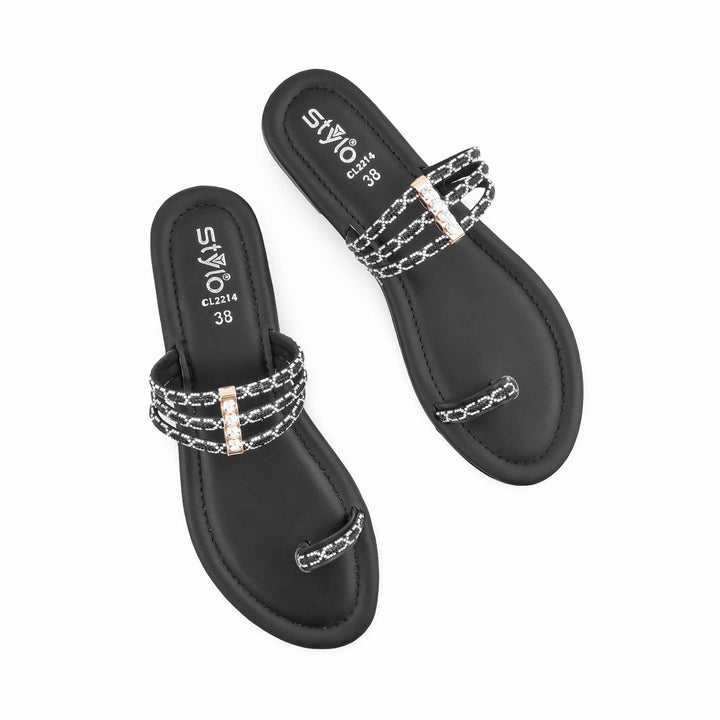 Black Casual Women Chappal CL2214