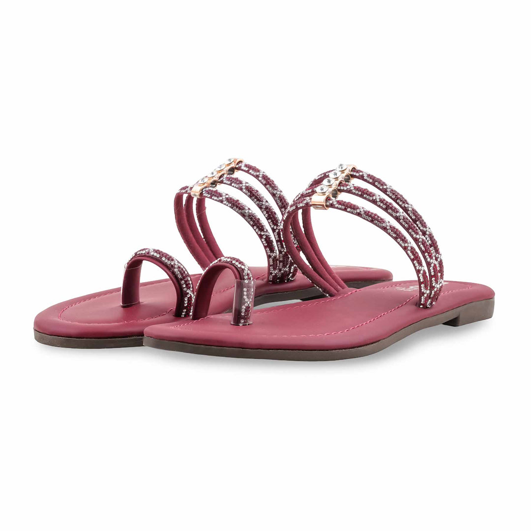 Maroon Casual Women Chappal CL2214