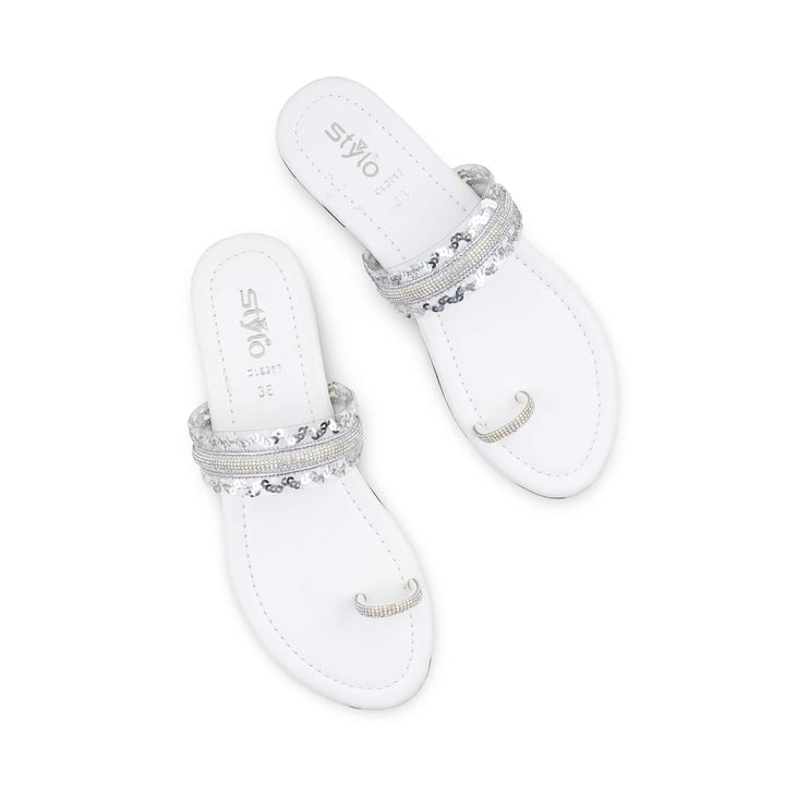 White Casual Women Chappal CL2217