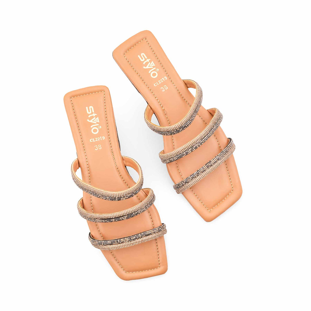 Golden Casual Slipper For Ladies CL2219