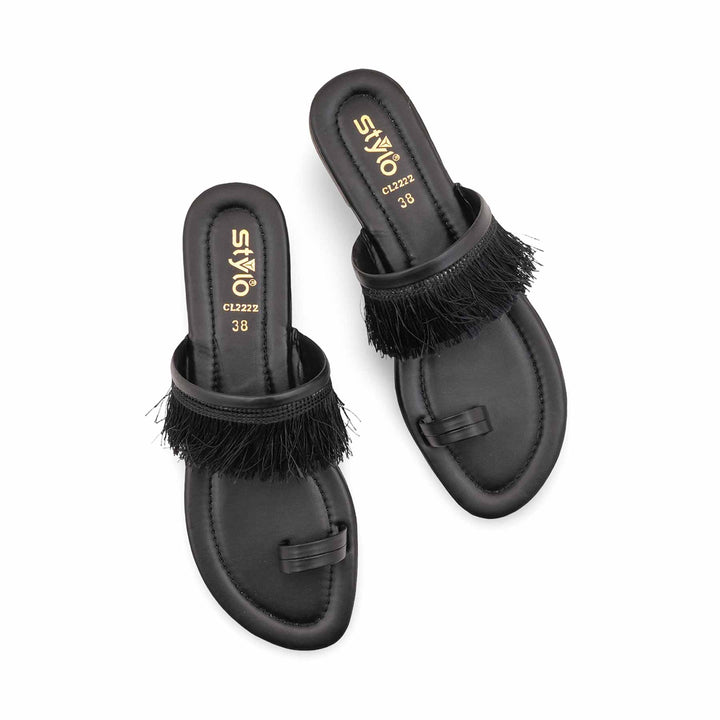 Black Casual Chappal For Women CL2222