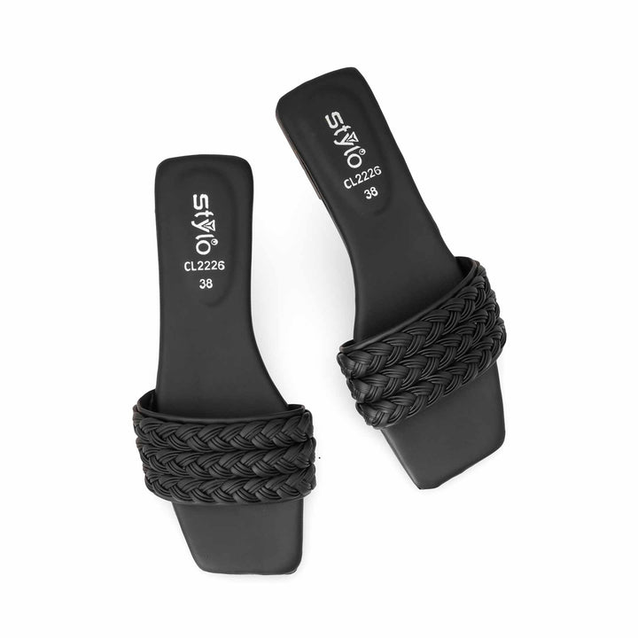 Black Casual Chappal For Ladies CL2226