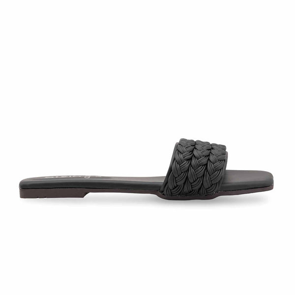Black Casual Slipper For Ladies CL2226