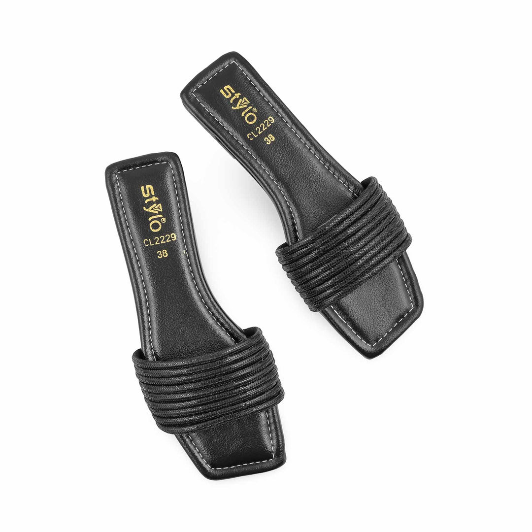 Black Casual Slipper For Women CL2229