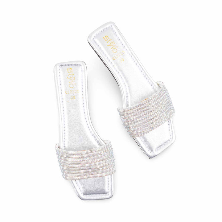 Silver Casual Slipper For Ladies CL2229