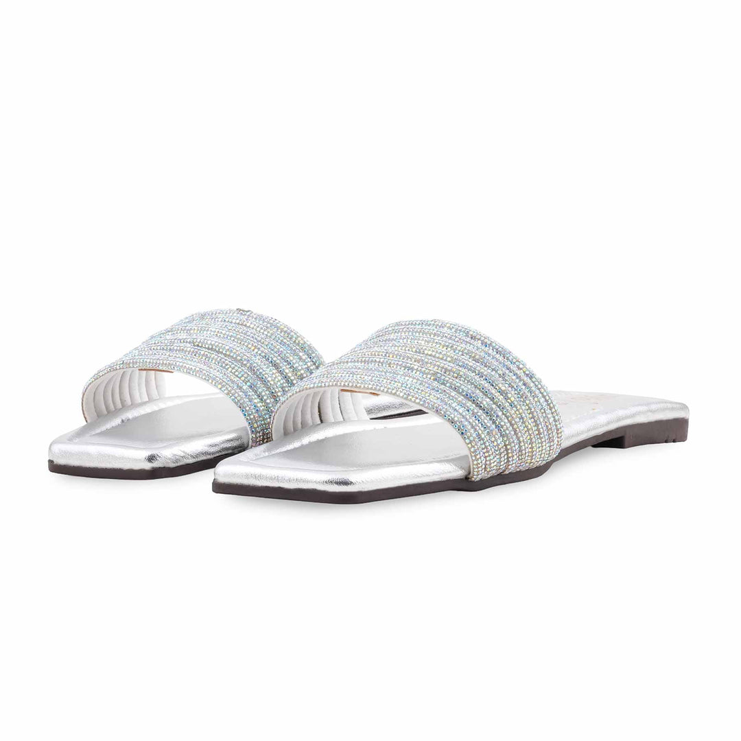 Silver Casual Slipper For Ladies CL2229