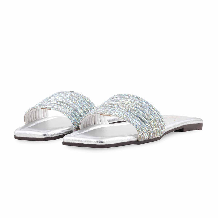 Silver Casual Slipper For Ladies CL2229