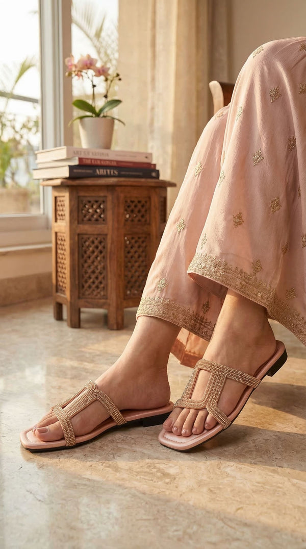 Peach Casual Slipper For Ladies CL2238
