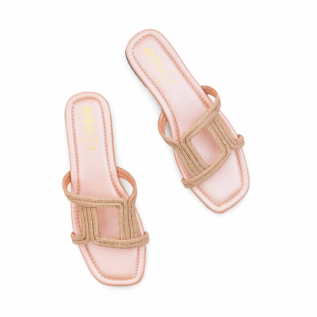 Peach Casual Slipper For Ladies CL2238