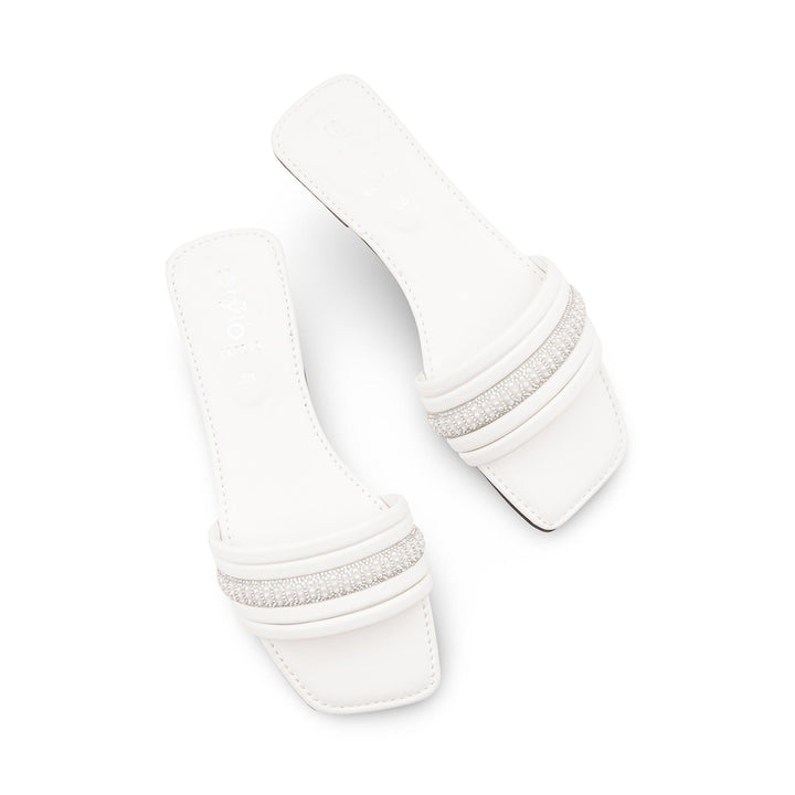 White Casual Slipper For Ladies CL2239