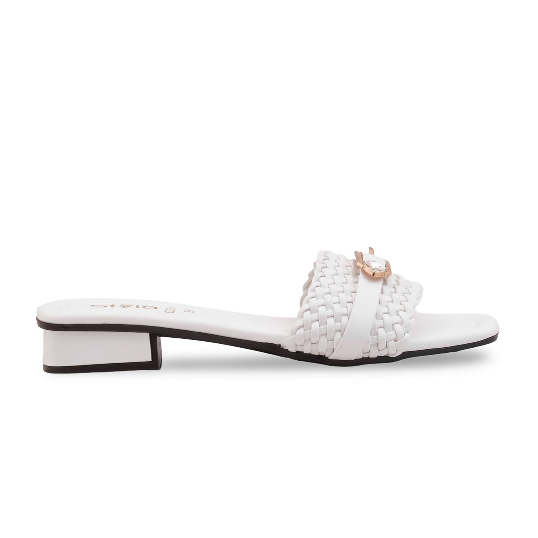 White Casual Slipper For Women CL2241