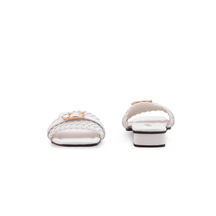 White Casual Slipper For Women CL2241