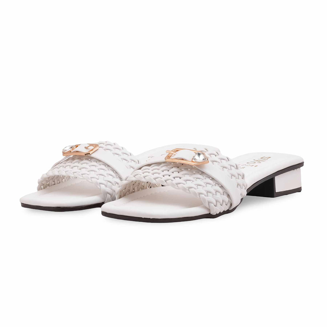 White Casual Slipper For Women CL2241