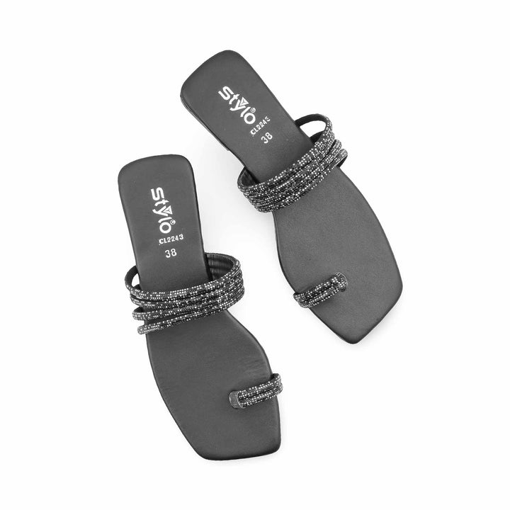 Black Casual Chappal For Women CL2243