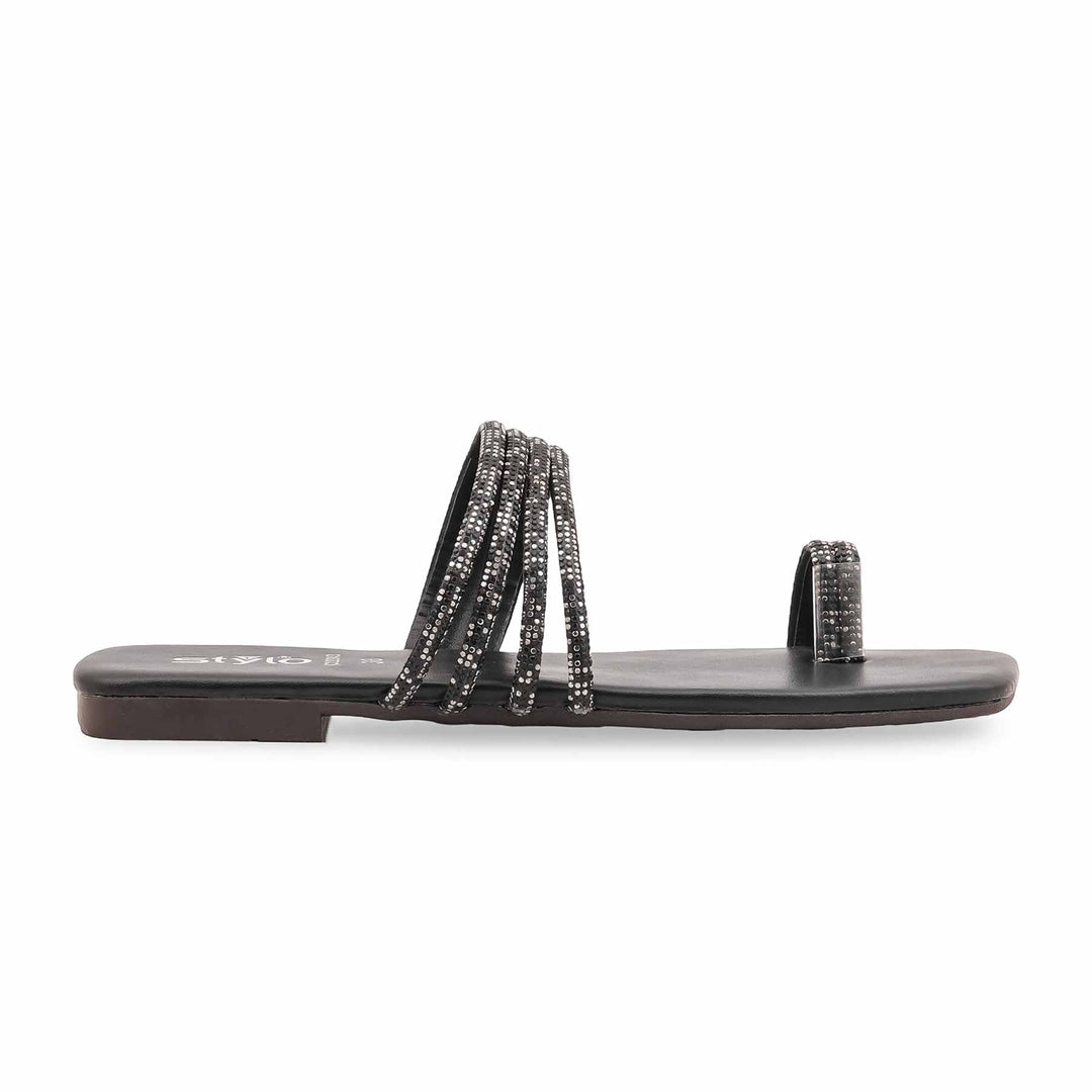Black Casual Chappal For Women CL2243