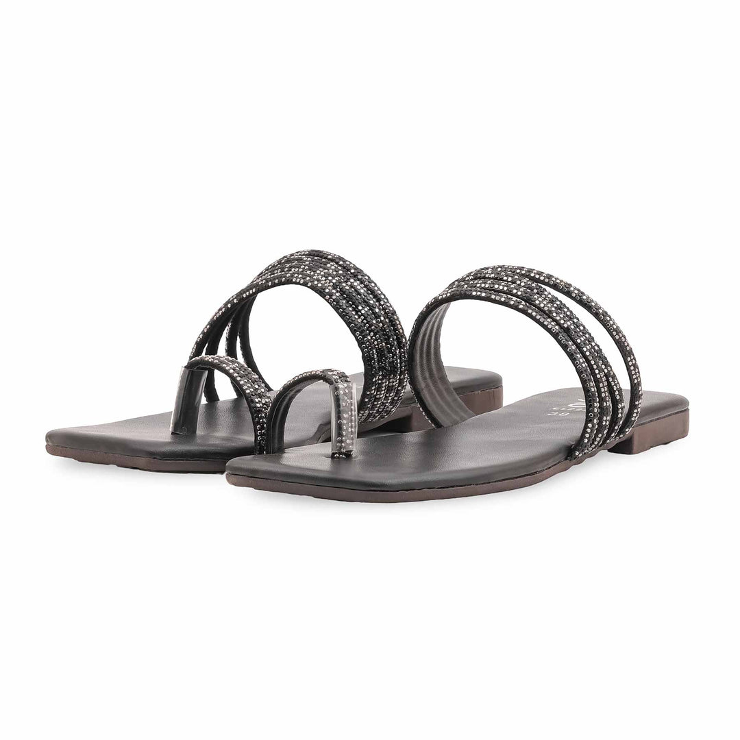Black Casual Chappal For Women CL2243
