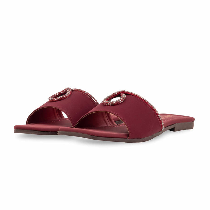 Maroon Casual Slipper For Women CL2246