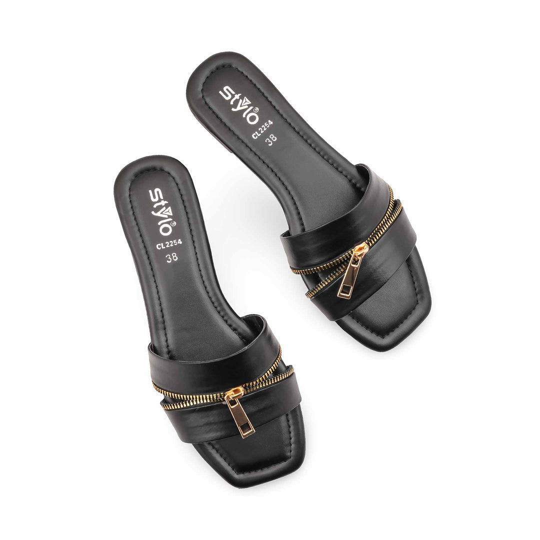 Black Casual Slipper For Women CL2254
