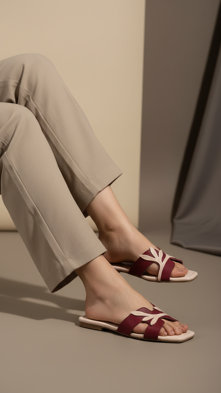 Maroon Casual Slipper For Women CL2258