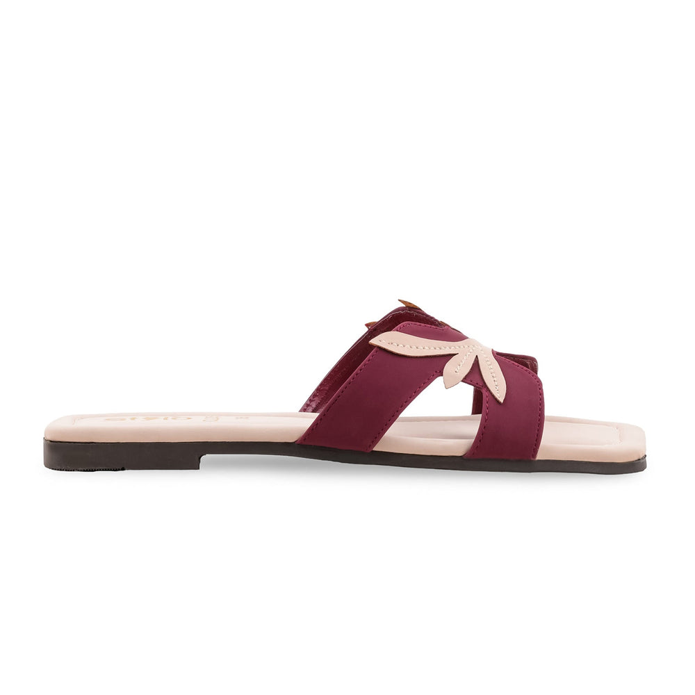 Maroon Casual Slipper For Women CL2258