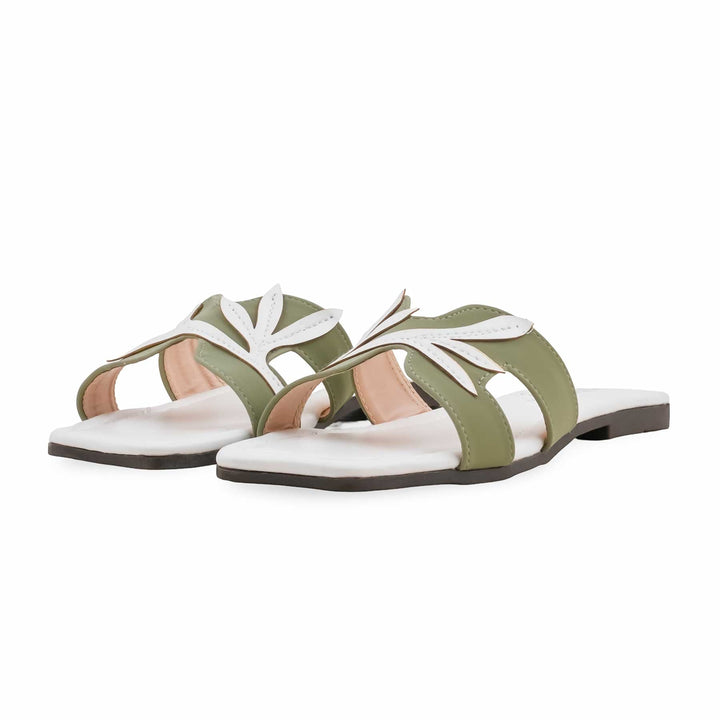 Green Casual Slipper For Ladies CL2258