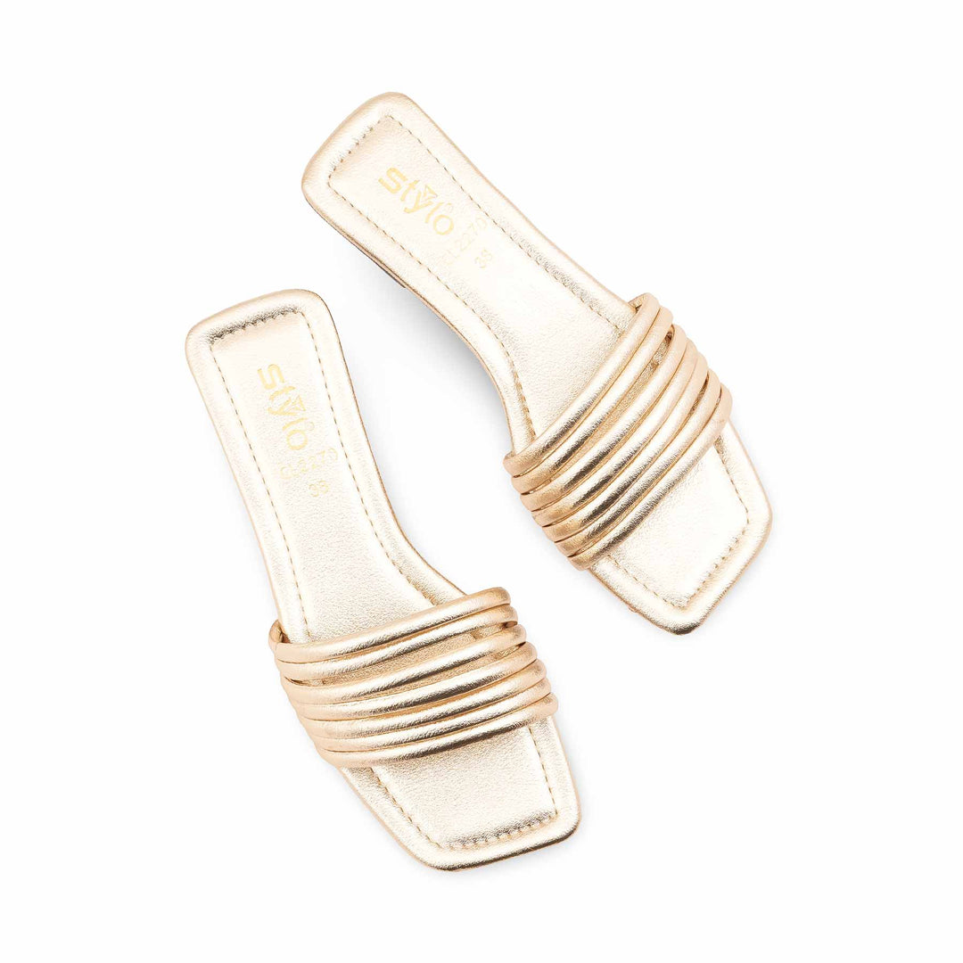 Golden Casual Slipper For Ladies CL2270