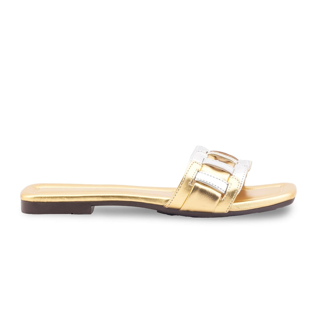 Golden Casual Slipper For Women CL2271
