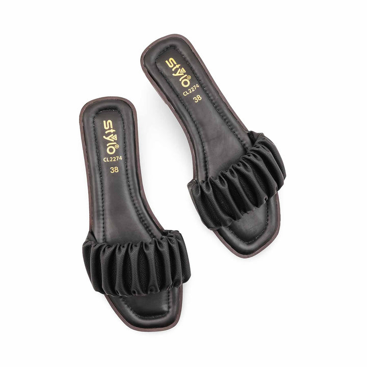Black Casual Slipper For Ladies CL2274