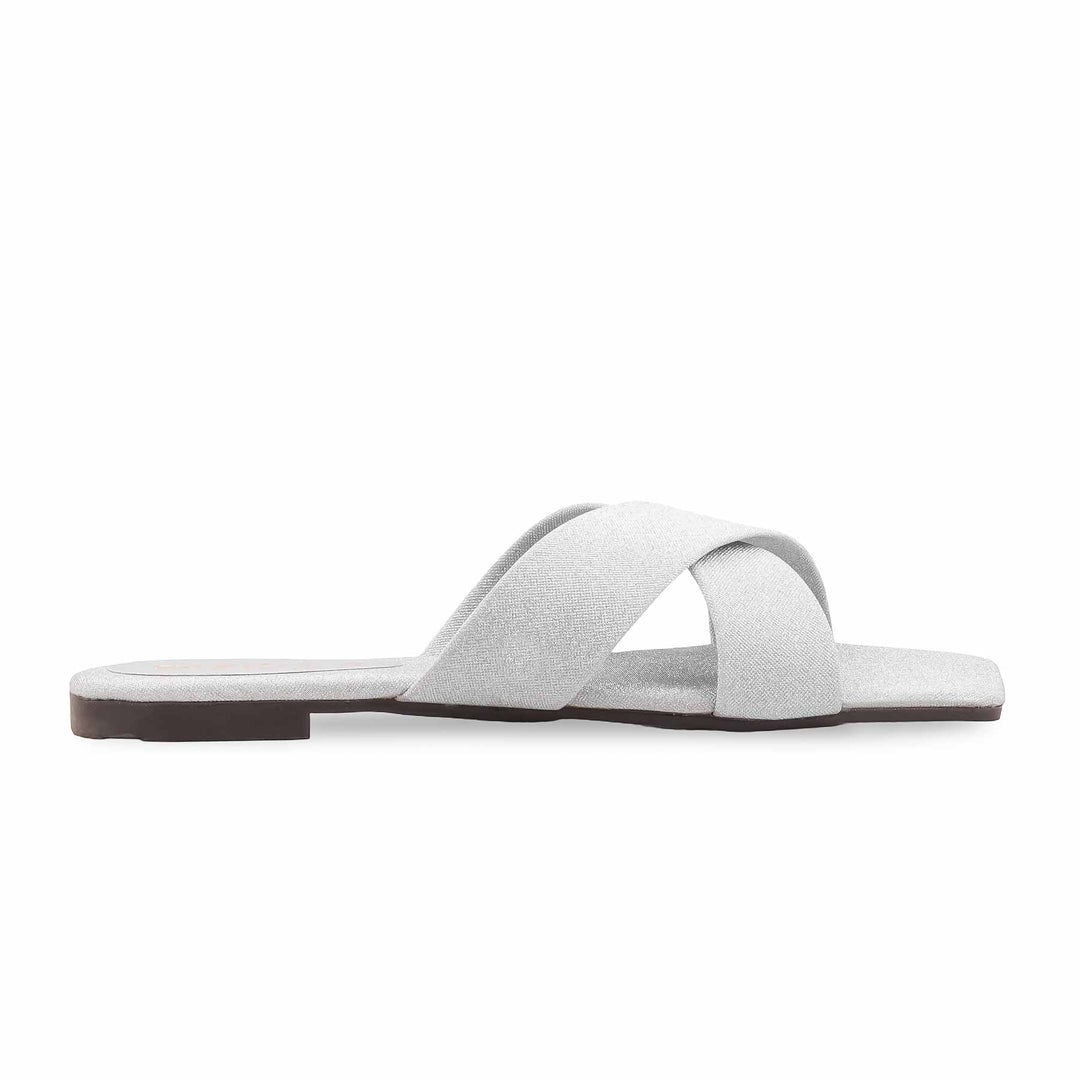 Silver Casual Slipper For Women CL2277