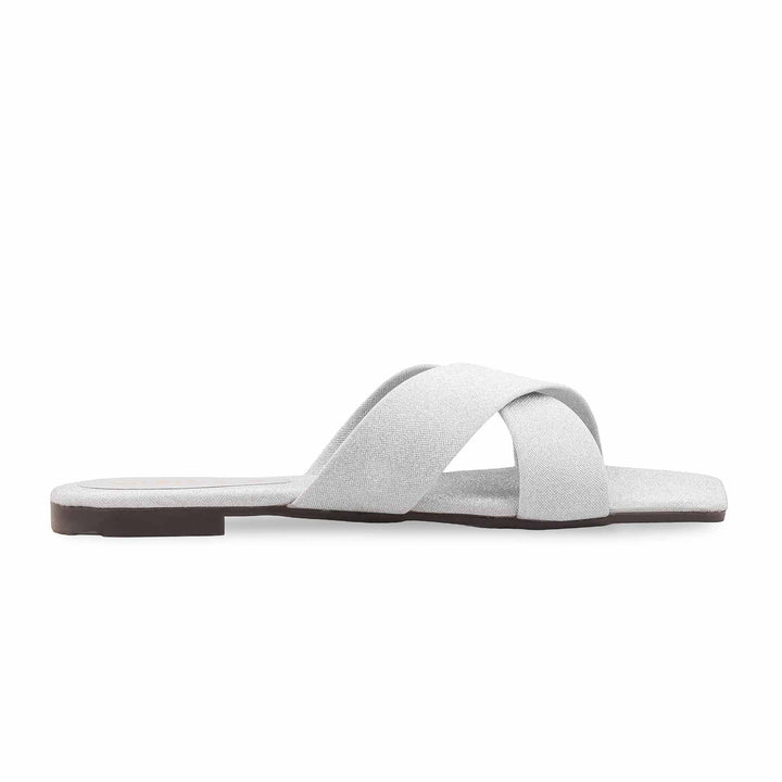 Silver Casual Slipper For Women CL2277