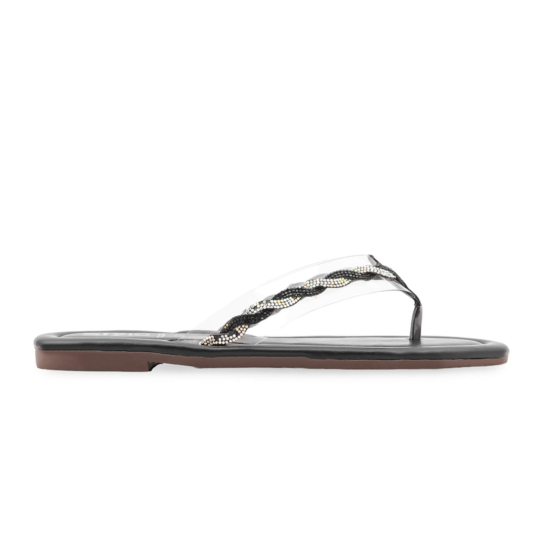 Black Casual Chappal For Women CL2280
