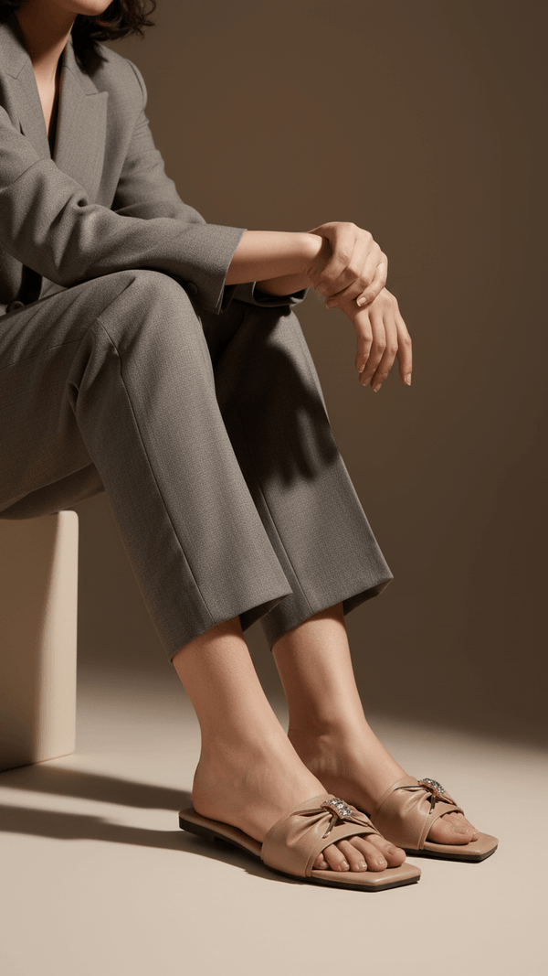 Beige Casual Slipper For Women CL2282