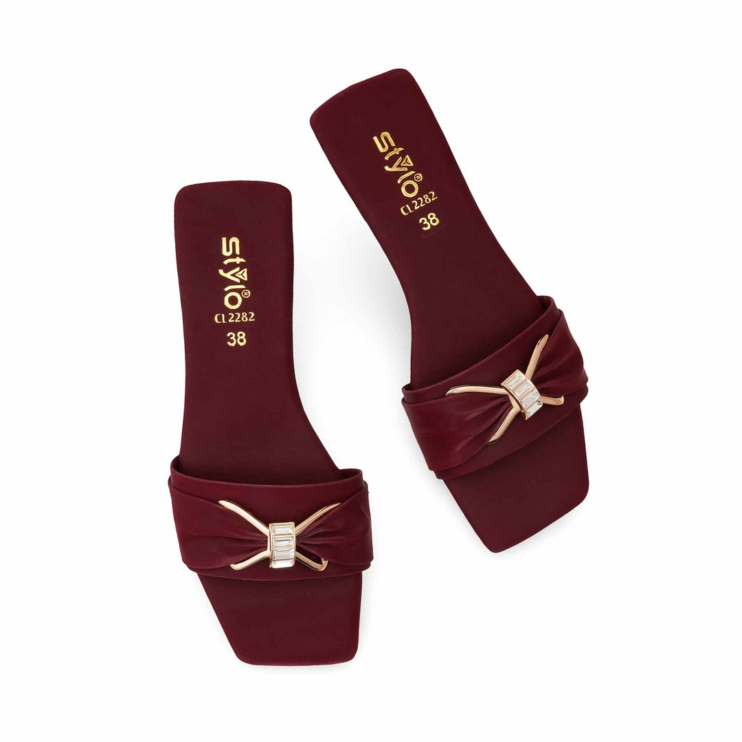 Maroon Casual Women Slipper CL2282