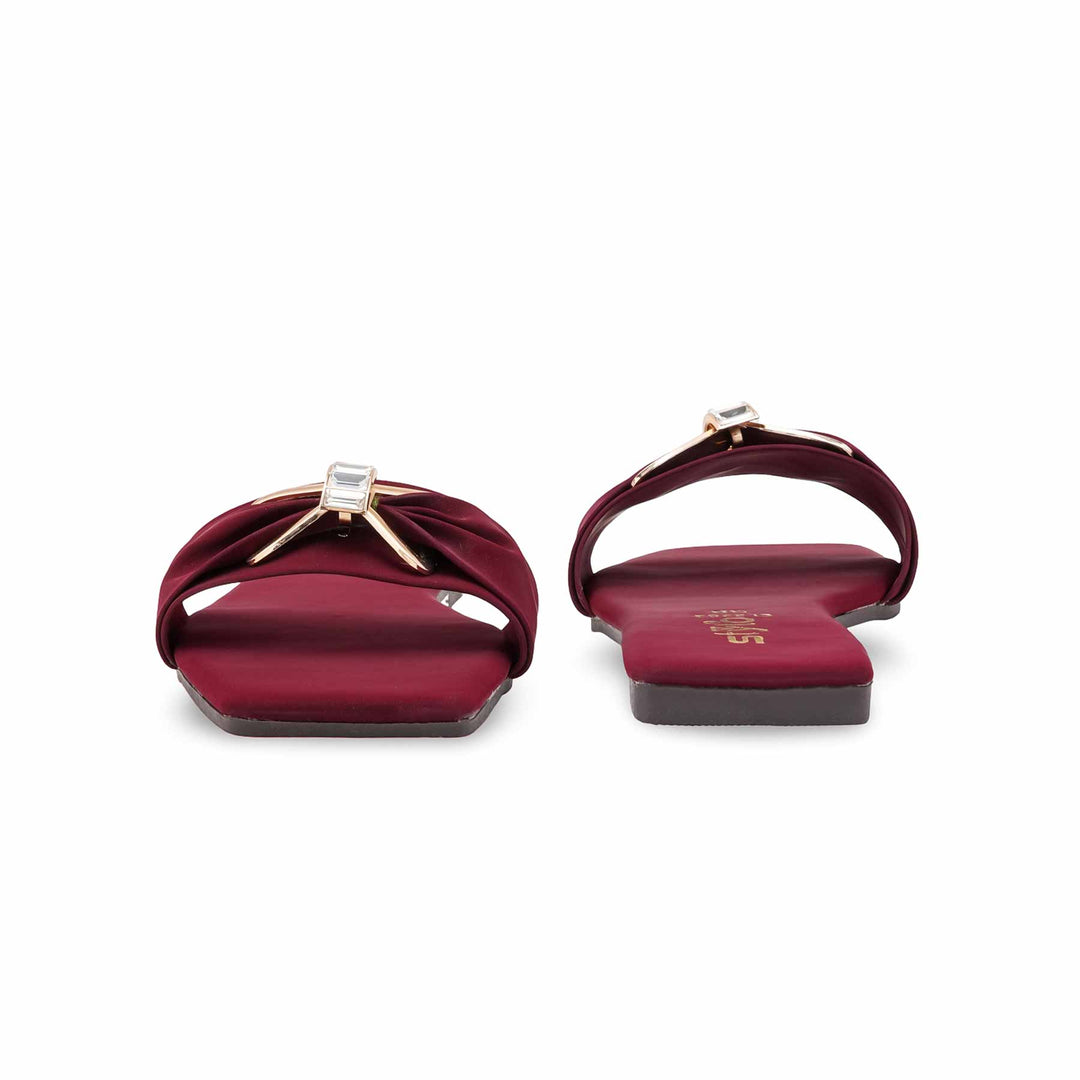 Maroon Casual Women Slipper CL2282