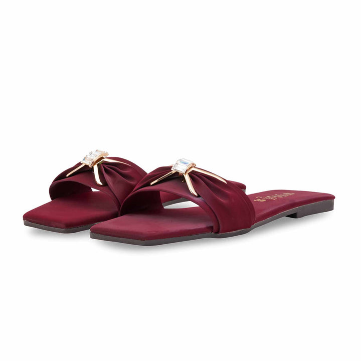 Maroon Casual Women Slipper CL2282