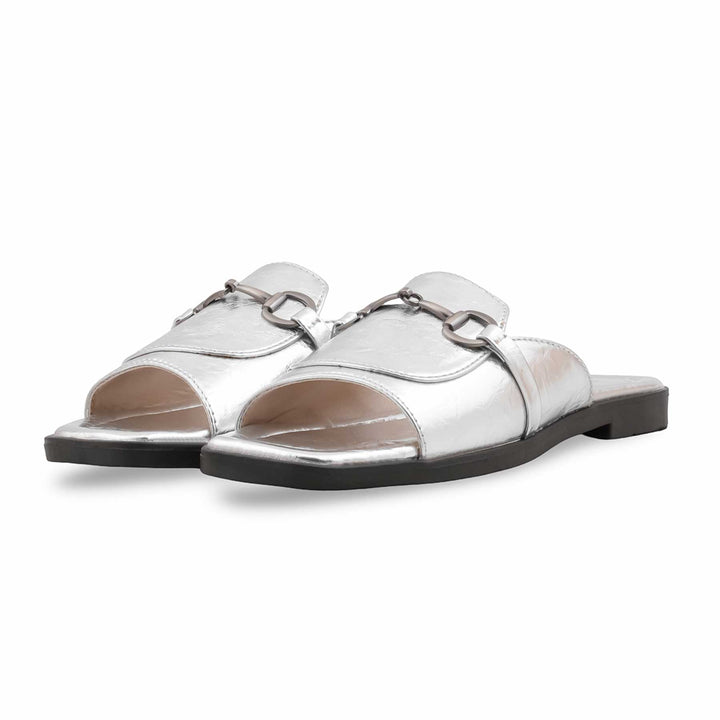 Silver Casual Slipper For Women CL2286
