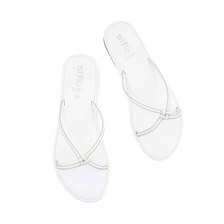 White Casual Slipper For Women CL2287